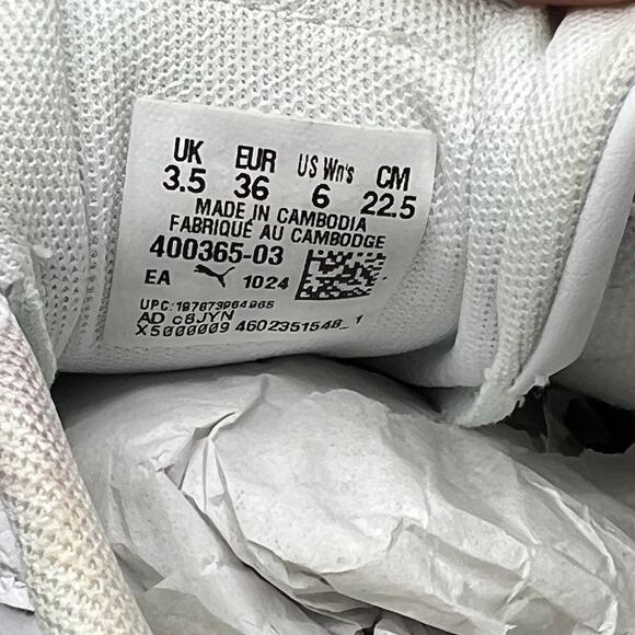 PUMA Carina Platform Sneakers White Black Women’s 6 400365-03 Used - Picture 8 of 10